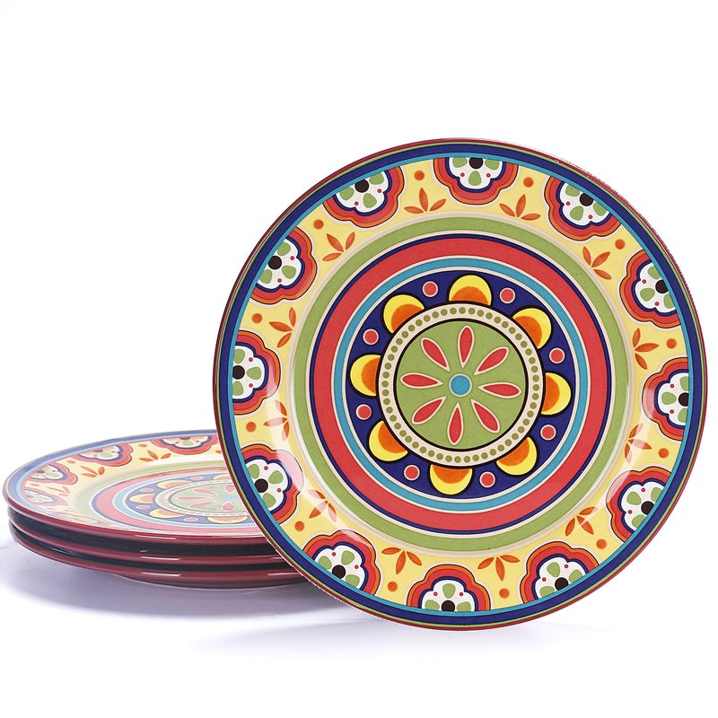 Bico Tunisian Dinner Plates Set of 4, 11 Inch Large Ceramic Plates for Pasta, Steak, Stylish Serving Dishes, Microwave and Dishwasher Safe, Gift for Housewarming and Thanksgiving - Image 1